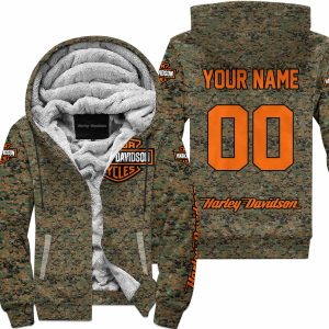 LIMITED EDITION PRODUCTS - US MARINE V1 - HARLEY DAVIDSON RACING V1 - CUSTOM NAME - FLEECE ZIP HOODIE
