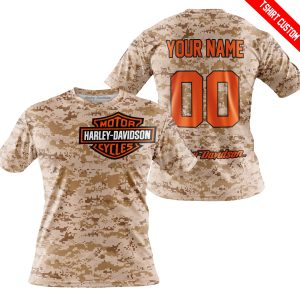 LIMITED EDITION PRODUCTS - US MARINE - HARLEY DAVIDSON RACING V1 - CUSTOM NAME - T-SHIRT