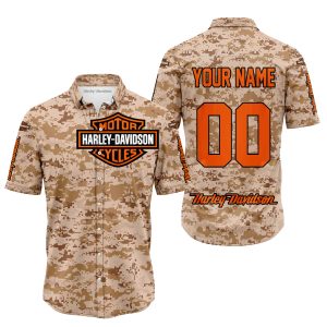 LIMITED EDITION PRODUCTS - US MARINE - HARLEY DAVIDSON RACING V1 - CUSTOM NAME - BUTTON SHIRT