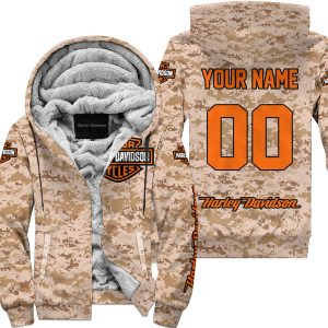 LIMITED EDITION PRODUCTS - US MARINE - HARLEY DAVIDSON RACING V1 - CUSTOM NAME - FLEECE ZIP HOODIE