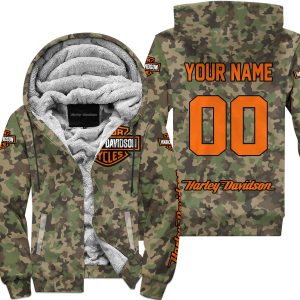LIMITED EDITION PRODUCTS - US ARMY V3 - HARLEY DAVIDSON RACING V1 - CUSTOM NAME - FLEECE ZIP HOODIE