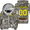 LIMITED EDITION PRODUCTS - US ARMY - ROCKSTAR ENERGY RACING V1 - CUSTOM NAME - FLEECE ZIP HOODIE