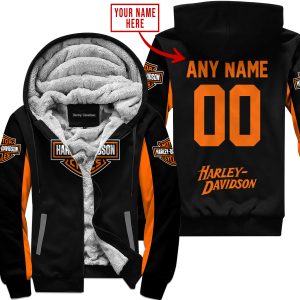 CUSTOM NAME RACING - LIMITED EDITION - HARLEY DAVIDSON - ORANGE - FLEECE ZIP HOODIE