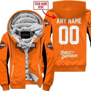 CUSTOM NAME RACING - LIMITED EDITION - HARLEY DAVIDSON - ORANGE V2 - FLEECE ZIP HOODIE