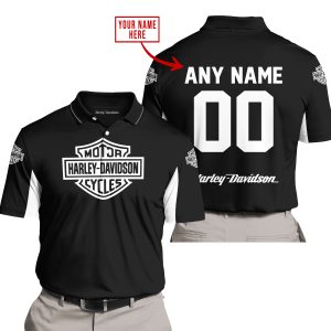 CUSTOM NAME RACING - LIMITED EDITION - HARLEY DAVIDSON - WHITE - POLO SHIRT