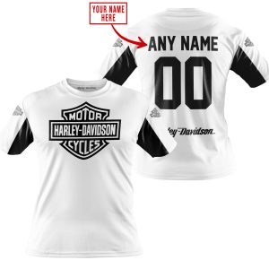CUSTOM NAME RACING - LIMITED EDITION - HARLEY DAVIDSON - WHITE V2- T-SHIRT