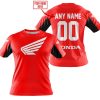 CUSTOM NAME RACING - LIMITED EDITION - HONDA - RED V2 - T-SHIRT