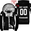 CUSTOM NAME RACING - LIMITED EDITION - KAWASAKI - WHITE - FLEECE ZIP HOODIE