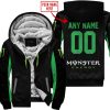 CUSTOM NAME RACING - LIMITED EDITION - MONSTER - GREEN - FLEECE ZIP HOODIE