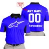 CUSTOM NAME RACING - LIMITED EDITION - ALPINESTARS - BLUE V2 - POLO SHIRT