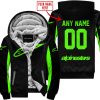 CUSTOM NAME RACING - LIMITED EDITION - ALPINESTARS - GREEN - FLEECE ZIP HOODIE