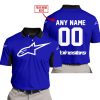 CUSTOM NAME RACING - LIMITED EDITION - ALPINESTARS - NAVY V2 - POLO SHIRT