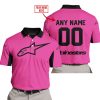 CUSTOM NAME RACING - LIMITED EDITION - ALPINESTARS - PINK 1 V2 - POLO SHIRT
