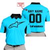 CUSTOM NAME RACING - LIMITED EDITION - ALPINESTARS - SKY BLUE V2 - POLO SHIRT