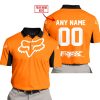 CUSTOM NAME RACING - LIMITED EDITION - FOX RACING V2 - ORANGE - POLO SHIRT
