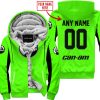 CUSTOM NAME RACING - LIMITED EDITION - CAN AM - GREEN V2 - FLEECE ZIP HOODIE
