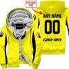 CUSTOM NAME RACING - LIMITED EDITION - CAN AM - YELOW V2 - FLEECE ZIP HOODIE