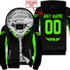 CUSTOM NAME RACING - LIMITED EDITION - FLY RACING- GREEN - FLEECE ZIP HOODIE