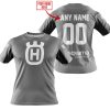 CUSTOM NAME RACING - LIMITED EDITION - HUSQVARNA - GREY V2 - T-SHIRT