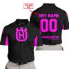 CUSTOM NAME RACING - LIMITED EDITION - HUSQVARNA - PINK - POLO SHIRT