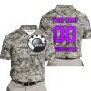 LIMITED EDITION PRODUCTS  - US ARMY - CAN AM RACING - CUSTOM NAME - PURPLE - POLO SHIRT