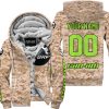 LIMITED EDITION PRODUCTS - US MARINE - CAN AM RACING - CUSTOM NAME - GREEN 1 - FLEECE ZIP HOODIE