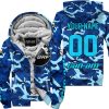 LIMITED EDITION PRODUCTS - US NAVY V1 - CAN AM RACING - CUSTOM NAME - SKY BLUE - FLEECE ZIP HOODIE