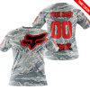 LIMITED EDITION PRODUCTS - US AIR PORCE - FOX RACING - CUSTOM NAME - RED - T-SHIRT