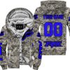LIMITED EDITION PRODUCTS - US ARMY - FOX RACING - CUSTOM NAME - BLUE - FLEECE ZIP HOODIE