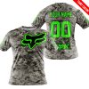 LIMITED EDITION PRODUCTS - US ARMY - FOX RACING - CUSTOM NAME - GREEN - T-SHIRT