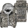 LIMITED EDITION PRODUCTS - US ARMY - FOX RACING - CUSTOM NAME - GREY - FLEECE ZIP HOODIE