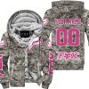 LIMITED EDITION PRODUCTS - US ARMY - FOX RACING - CUSTOM NAME - PINK 1 - FLEECE ZIP HOODIE