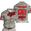 LIMITED EDITION PRODUCTS - US ARMY - FOX RACING - CUSTOM NAME - RED - POLO SHIRT