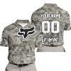 LIMITED EDITION PRODUCTS - US ARMY - FOX RACING - CUSTOM NAME - WHITE - POLO SHIRT