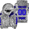 LIMITED EDITION PRODUCTS - US ARMY V1 - FOX RACING - CUSTOM NAME - BLUE - FLEECE ZIP HOODIE