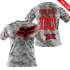 LIMITED EDITION PRODUCTS - US ARMY V1 - FOX RACING - CUSTOM NAME - RED - T-SHIRT