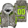 LIMITED EDITION PRODUCTS - US ARMY V2 - FOX RACING - CUSTOM NAME - NEON - FLEECE ZIP HOODIE