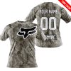 LIMITED EDITION PRODUCTS - US ARMY V2 - FOX RACING - CUSTOM NAME - WHITE - T-SHIRT