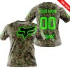 LIMITED EDITION PRODUCTS - US ARMY V3 - FOX RACING - CUSTOM NAME - GREEN - T-SHIRT
