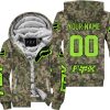 LIMITED EDITION PRODUCTS - US ARMY V3 - FOX RACING - CUSTOM NAME - GREEN 1 - FLEECE ZIP HOODIE