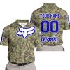 LIMITED EDITION PRODUCTS - US ARMY V3 - FOX RACING - CUSTOM NAME - NAVY - POLO SHIRT