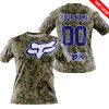LIMITED EDITION PRODUCTS - US ARMY V3 - FOX RACING - CUSTOM NAME - NAVY - T-SHIRT
