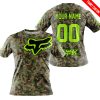 LIMITED EDITION PRODUCTS - US ARMY V3 - FOX RACING - CUSTOM NAME - NEON - T-SHIRT