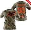 LIMITED EDITION PRODUCTS - US ARMY V3 - FOX RACING - CUSTOM NAME - ORANGE - T-SHIRT