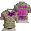 LIMITED EDITION PRODUCTS - US ARMY V3 - FOX RACING - CUSTOM NAME - PINK - POLO SHIRT