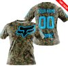 LIMITED EDITION PRODUCTS - US ARMY V3 - FOX RACING - CUSTOM NAME - SKY BLUE - T-SHIRT