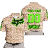 LIMITED EDITION PRODUCTS - US MARINE - FOX RACING - CUSTOM NAME - GREEN - POLO SHIRT