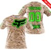 LIMITED EDITION PRODUCTS - US MARINE - FOX RACING - CUSTOM NAME - GREEN - T-SHIRT
