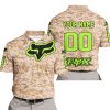 LIMITED EDITION PRODUCTS - US MARINE - FOX RACING - CUSTOM NAME - GREEN 1 - POLO SHIRT