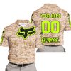LIMITED EDITION PRODUCTS - US MARINE - FOX RACING - CUSTOM NAME - NEON - POLO SHIRT